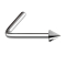 Angled silver nose stud with cone