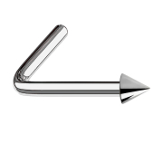 Nose stud angled silver with cone
