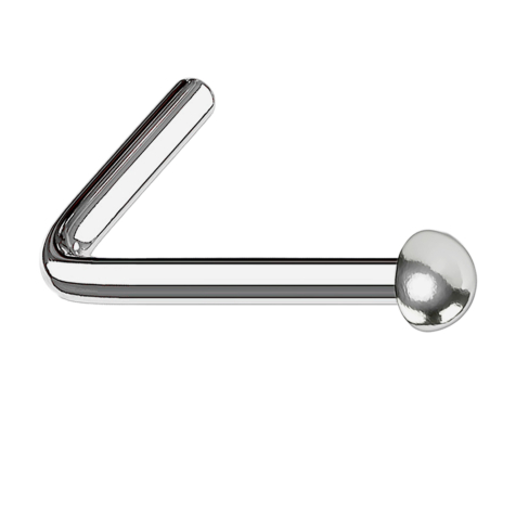 Nasenstecker gewinkelt silber mit Kuppel