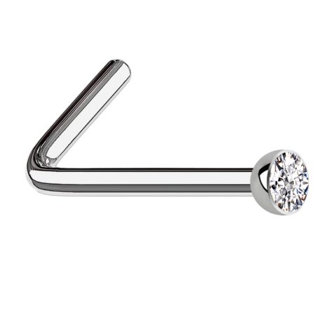 Orecchino a bottone angolato argento semisferico cristallo argento