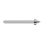 Bend nose stud silver with cone