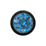 Micro Kugel schwarz mit Kristall hellblau