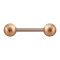 Micro barbell rose gold with two speckled balls