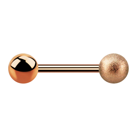 Barbell rose gold with ball and speckled ball