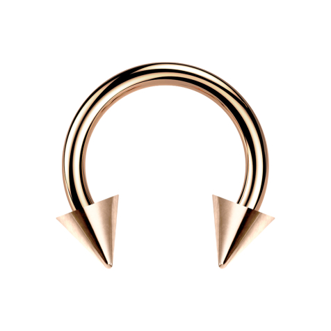 Circular barbell rose gold with two cones