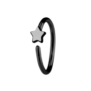 Micro Piercing Ring mit Stern schwarz