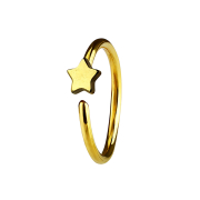 Micro piercing ring with gold-plated star