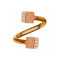 Micro Spirale rosegold mit zwei Würfel