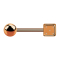 Barbell rose gold with ball and cube