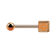 Micro barbell rose gold with ball and cube