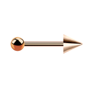 Micro barbell rose gold with ball and cone