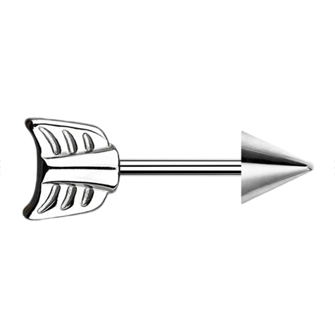 Micro barbell silver with cone and arrow