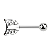Micro barbell silver with ball and arrow