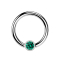 Ball Closure Ring silver and crystal turquoise
