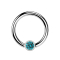 Ball Closure Ring silber und Kristall aqua