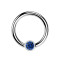 Ball Closure Ring silver and crystal dark blue