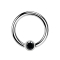 Ball Closure Ring silber und Kristall schwarz