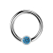 Ball Closure Ring silver and crystal light blue
