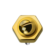 Gold-plated dermal anchor hexagon nut