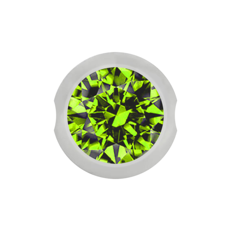 Palla Chiusura a sfera argento con cristallo verde chiaro