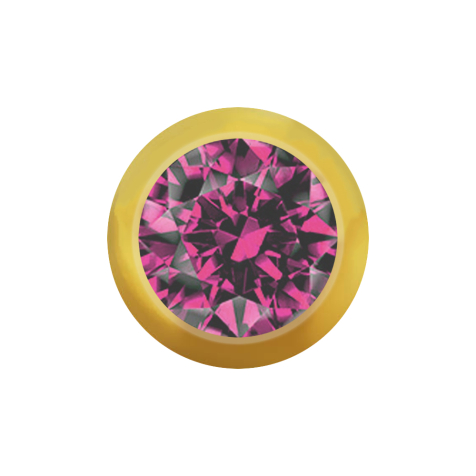 Sfera placcata oro con cristallo rosa
