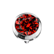 Dermal Anchor silver with crystal red