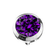 Dermal Anchor argenté avec cristal violet