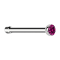 Clous de nez droit argent demi-sphère cristal fuchsia