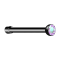 Nose stud straight black hemisphere crystal multicolor