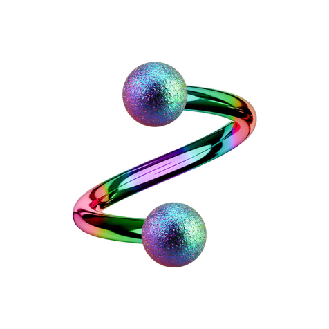 Micro spirale colorée avec deux boules mouchetées