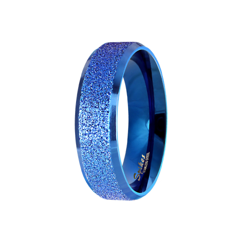 Ring polished blue and speckled in the middle