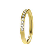 Gold-plated ring with eight crystals