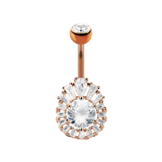 Banana princess in oro rosa con grande cristallo