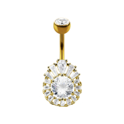 Principessa banana placcata oro 14k con grande cristallo