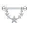 Barbell argent étoile semi-arquée avec cristal