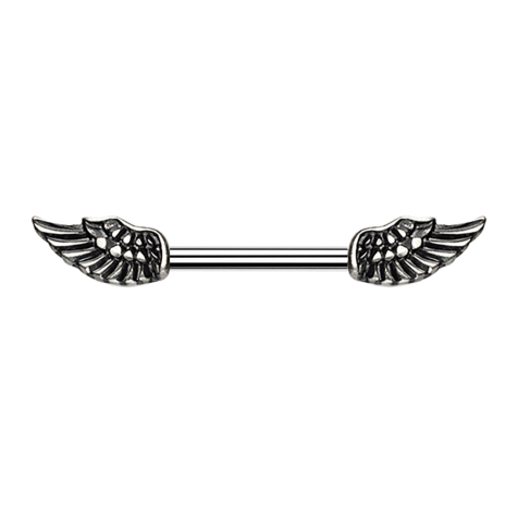 Barbell Barbell argent avec ailes dange