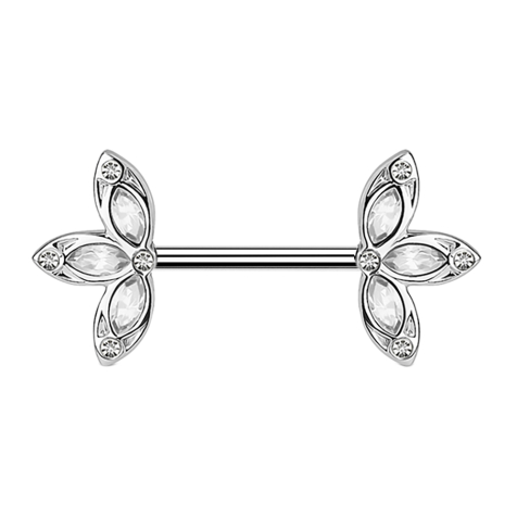 Barbagianni dargento con tre petali dargento