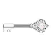 Barbell Barbell argento chiave vintage con cuore opale...