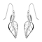 Earring silver leaf with crystals