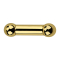 Gold-plated barbell internal thread with two balls
