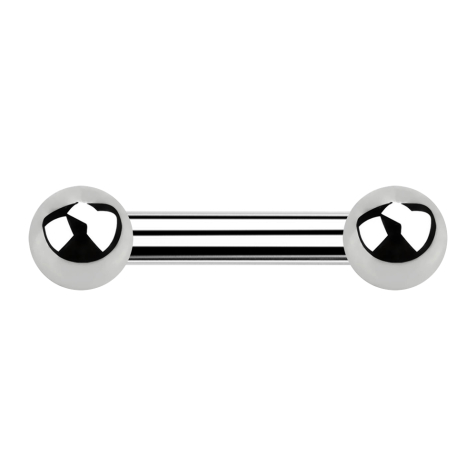 Barbell Innengewinde silber mit zwei Kugeln