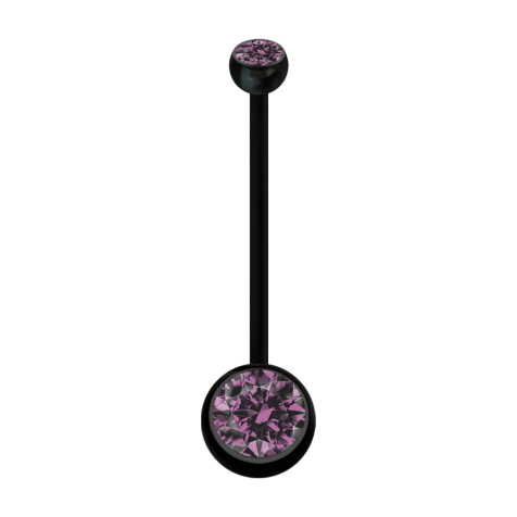 Banane Schwangerschaft schwarz mit zwei Kugeln Kristall hellviolett