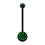 Banana pregnancy black with two balls crystal green