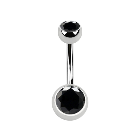 Banana silver with two black crystal balls