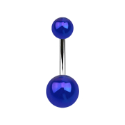 Banana silver with two balls metal-coated dark blue
