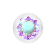 Micro Kugel transparent mit Kristall multicolor