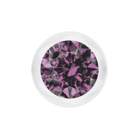 Micro boule transparente avec cristal violet clair