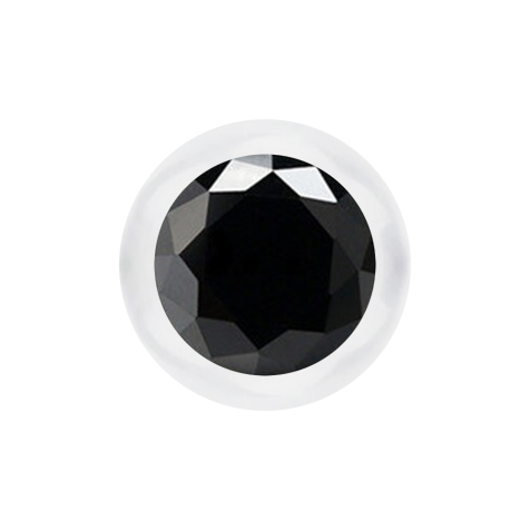 Micro boule transparente avec cristal noir