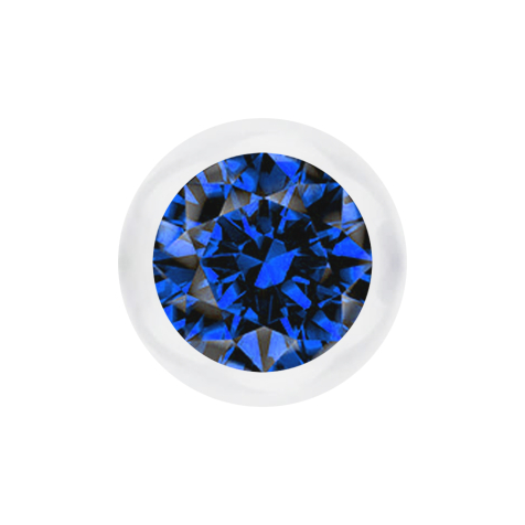 Transparent ball with dark blue crystal