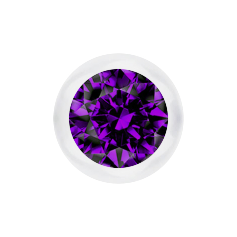 Boule transparente avec cristal violet